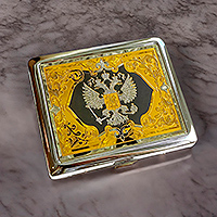 Портсигар Герб РФ на 20 сигарет  : фото 2