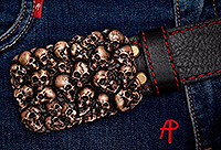 Авторский ремень из кожи Черепа