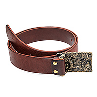 Ремень кожаный с пряжкой Kawasaki  : фото 2