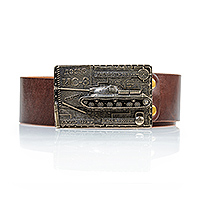 Ремень кожаный с пряжкой Танк