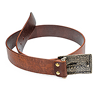 Ремень кожаный с пряжкой Танк  : фото 2