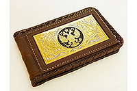 Набор Визитница кожаная и ручка украшенная  : фото 2