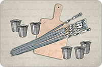 Набор Шашлычный-1 карельская береза, 95х18, текстолит : фото 2