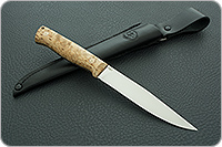 Нож Заноза ЦМ накладки стабилизированная карельская береза, cpr, цельнометаллический : фото 9