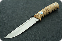 Нож Бекас ЦМ накладки карельская береза, 95х18, цельнометаллический : фото 2