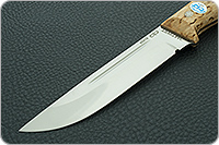 Нож Бекас ЦМ накладки карельская береза, 95х18, цельнометаллический : фото 3