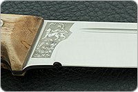 Нож Бекас ЦМ накладки карельская береза, 95х18, цельнометаллический : фото 9