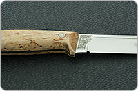 Нож Бекас ЦМ накладки карельская береза, 95х18, цельнометаллический : фото 11