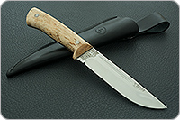 Нож Бекас ЦМ накладки карельская береза, 95х18, цельнометаллический : фото 13