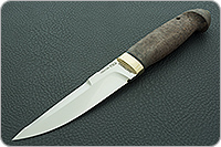 Нож Хаски стабилизированная карельская береза, 100х13м, латунь : фото 2