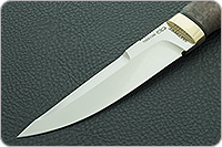 Нож Хаски стабилизированная карельская береза, 100х13м, латунь : фото 3