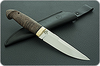 Нож Хаски стабилизированная карельская береза, 100х13м, латунь : фото 10