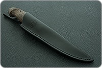 Нож Хаски стабилизированная карельская береза, 100х13м, латунь : фото 11