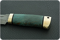 Нож Селигер (лазурь) стабилизированная карельская береза, zdi-1016, латунь : фото 6