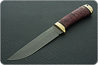 Нож Лиса стабилизированная карельская береза, 95х18, латунь : фото 2