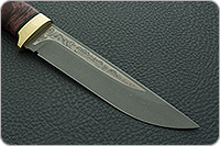 Нож Лиса стабилизированная карельская береза, 95х18, латунь : фото 4