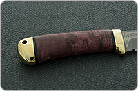 Нож Лиса стабилизированная карельская береза, 95х18, латунь : фото 5