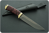 Нож Лиса стабилизированная карельская береза, 95х18, латунь : фото 10