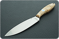 Нож Канадский средний (траппер) накладки стабилизированная карельская береза, 95х18, цельнометаллический : фото 2
