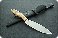 Нож Канадский средний (траппер) накладки стабилизированная карельская береза, 95х18, цельнометаллический : фото 10