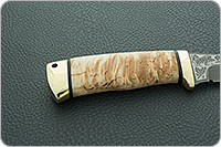 Нож Клык стабилизированная карельская береза, 95х18, латунь : фото 5