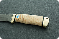 Нож Клык стабилизированная карельская береза, 95х18, латунь : фото 6