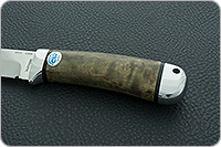 Нож Лиса стабилизированная карельская береза, 95х18, алюминий : фото 6