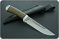 Нож Лиса стабилизированная карельская береза, 95х18, алюминий : фото 10