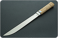 Нож Бурятский средний карельская береза, cpr, алюминий : фото 2