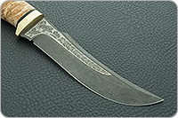 Нож Клык стабилизированная карельская береза, n690, латунь : фото 2