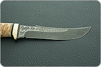 Нож Клык стабилизированная карельская береза, n690, латунь : фото 4