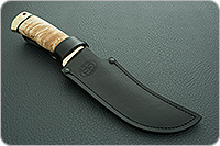 Нож Клык стабилизированная карельская береза, n690, латунь : фото 8