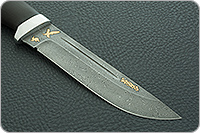 Нож Бекас (граб, с золочением)  граб - черное дерево, zd-0803, алюминий : фото 2