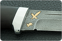 Нож Бекас (граб, с золочением)  граб - черное дерево, zd-0803, алюминий : фото 5