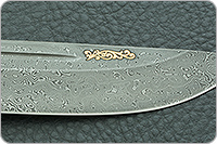 Нож Бекас (граб, с золочением)  граб - черное дерево, zd-0803, алюминий : фото 6