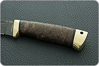 Нож Бекас стабилизированная карельская береза, м-390, латунь : фото 6