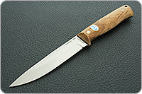 Нож Пескарь ЦМ накладки стабилизированная карельская береза, cpr, цельнометаллический : фото 2