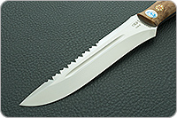 Нож Ирбис накладки стабилизированная карельская береза, aus-8, цельнометаллический : фото 3