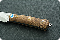 Нож Ирбис накладки стабилизированная карельская береза, aus-8, цельнометаллический : фото 6