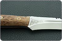 Нож Ирбис накладки стабилизированная карельская береза, aus-8, цельнометаллический : фото 8