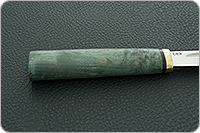 Нож Якут стабилизированная карельская береза, d2, латунь : фото 3