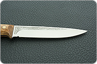 Нож Пескарь ЦМ накладки стабилизированная карельская береза, 100х13м, цельнометаллический : фото 4