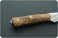 Нож Ирбис накладки стабилизированная карельская береза, 95х18, цельнометаллический : фото 3