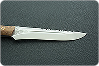 Нож Ирбис накладки стабилизированная карельская береза, 95х18, цельнометаллический : фото 4