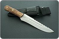 Нож Ирбис накладки стабилизированная карельская береза, 95х18, цельнометаллический : фото 7