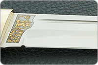 Нож Бекас наборная кожа, 100х13м, латунь : фото 5