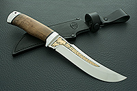 Нож Клык стабилизированная карельская береза, 95х18, алюминий : фото 10