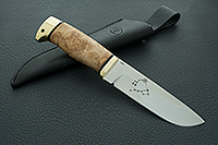 Нож Полярный кап березовый, 95х18, латунь : фото 11