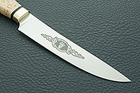 Кухонный нож Овощной карельская береза, 95х18, латунь : фото 4