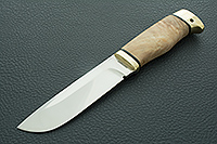 Нож Полярный стабилизированная карельская береза, elmax, латунь : фото 2
